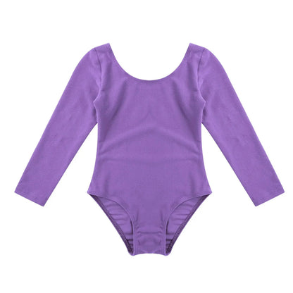 Lightweight Girls' Leotard – Long-Sleeve Ballet, Polyester, For Dance Class And Practice