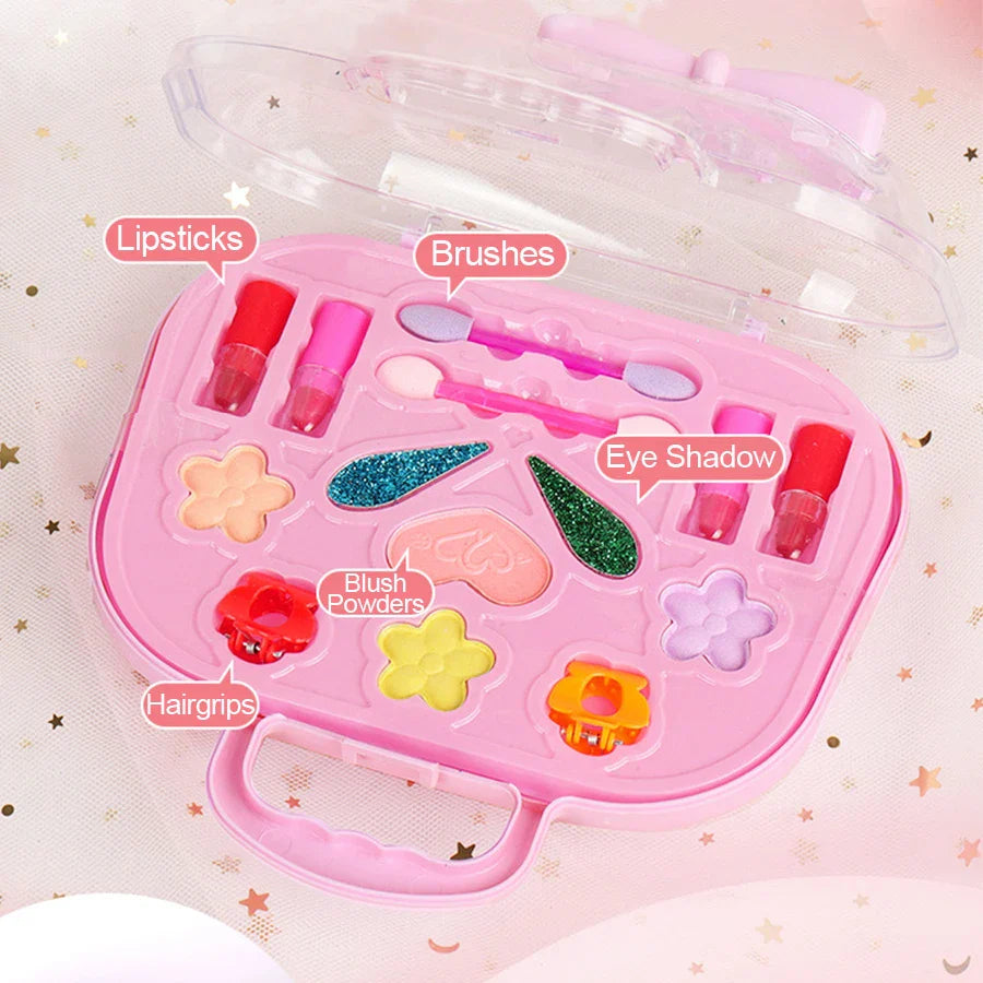 Kids Makeup Kit Princess Makeup Box Play Set With Accessories Ideal Birthday Gift 2025
