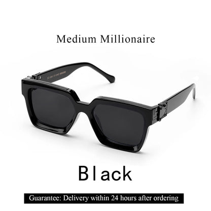 Sunglasses Black Retro Square Shades Luxury Fashion Eyewear Fall 2026 Trend Gift Idea