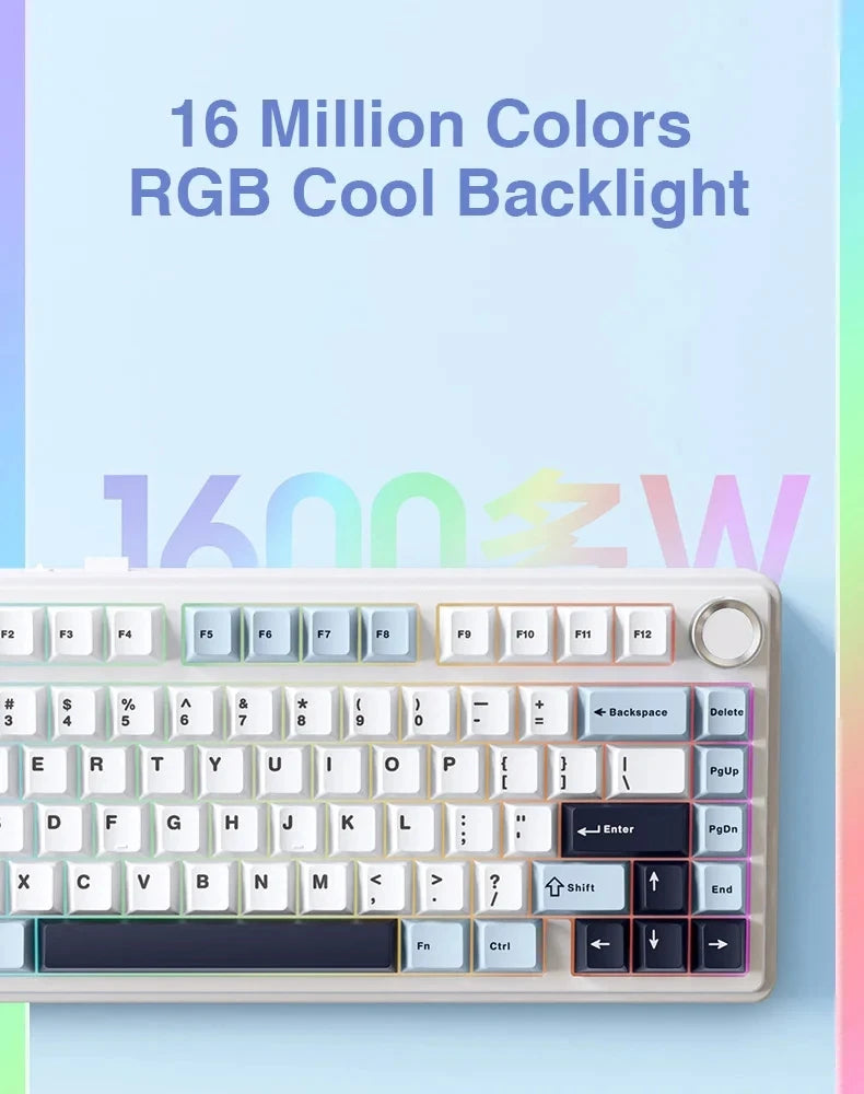 Teclado mecánico para juegos compacto AULA F75 al 75% RGB
