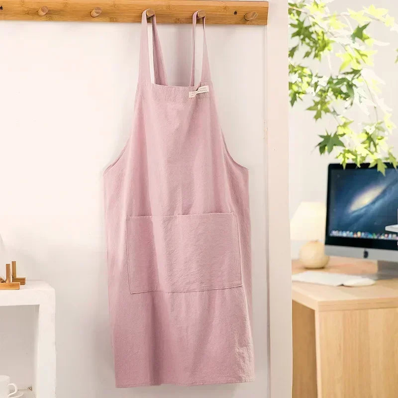 Apron Cotton Linen Minimalist Japanese Korean Kitchen And Florist Apron Fall 2025 Breathable Durable