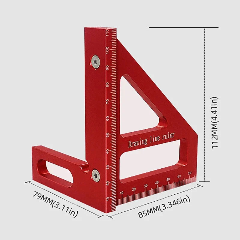 Woodworking Square Protractor Aluminum Alloy Miter Triangle Ruler High Precision Layout Tool TikTok Viral 2026