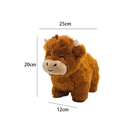 Carino Peloso Tori delle Highlands Plushie - Giocattolo Morbido Realistico per Bambini, 25cm Bambola Coccolosa