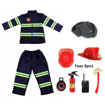 Children Fireman Sam Halloween Cosplay Costume Set with Hat and Accessories for Kids 2026