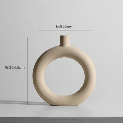 Keramisk vase embryo skulpturell bordvase nordisk minimalistisk hjemmeinnredning høst 2025 ideell for tørket blomstervisning