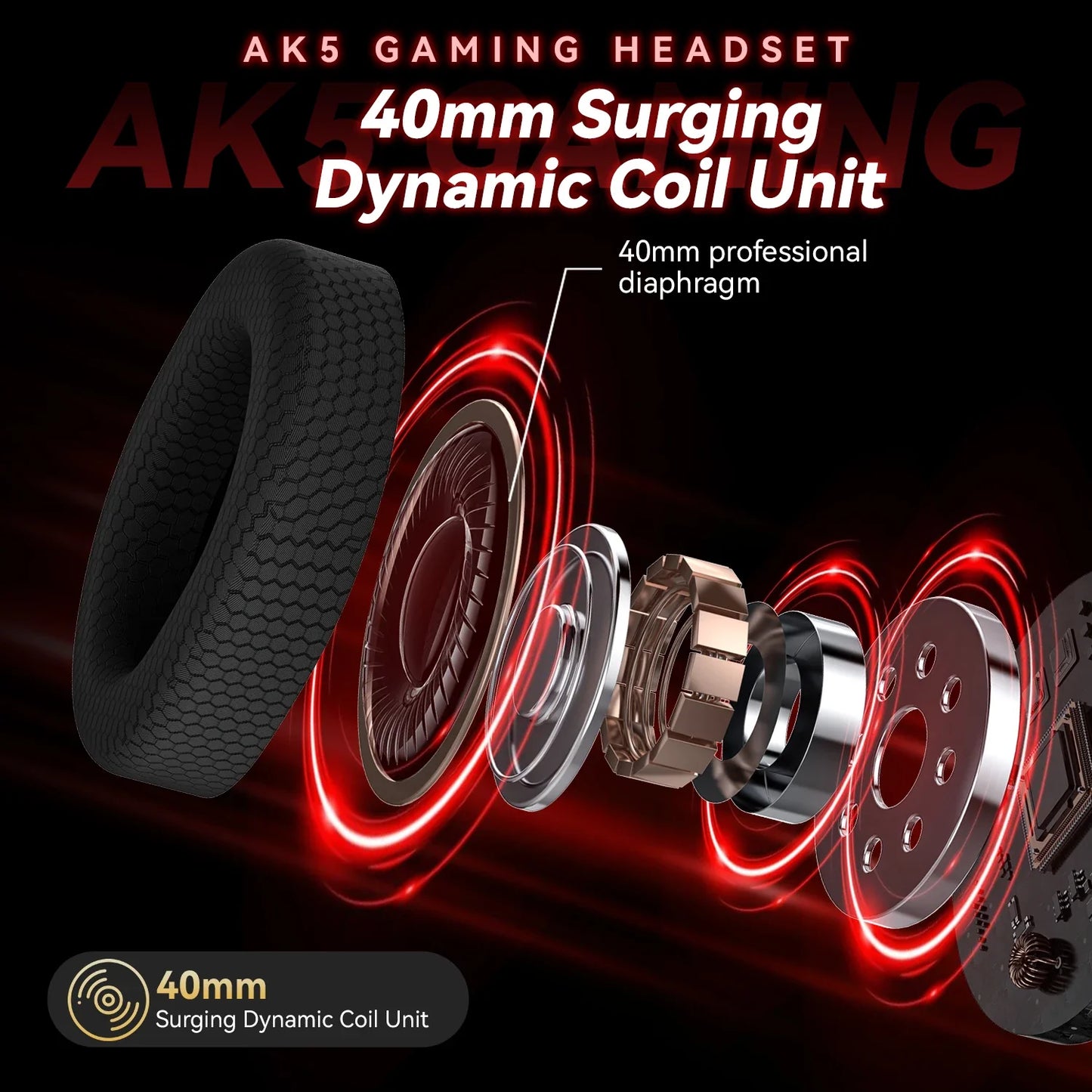 Gaming Headset Wired Lightweight With Omnidirectional Mic