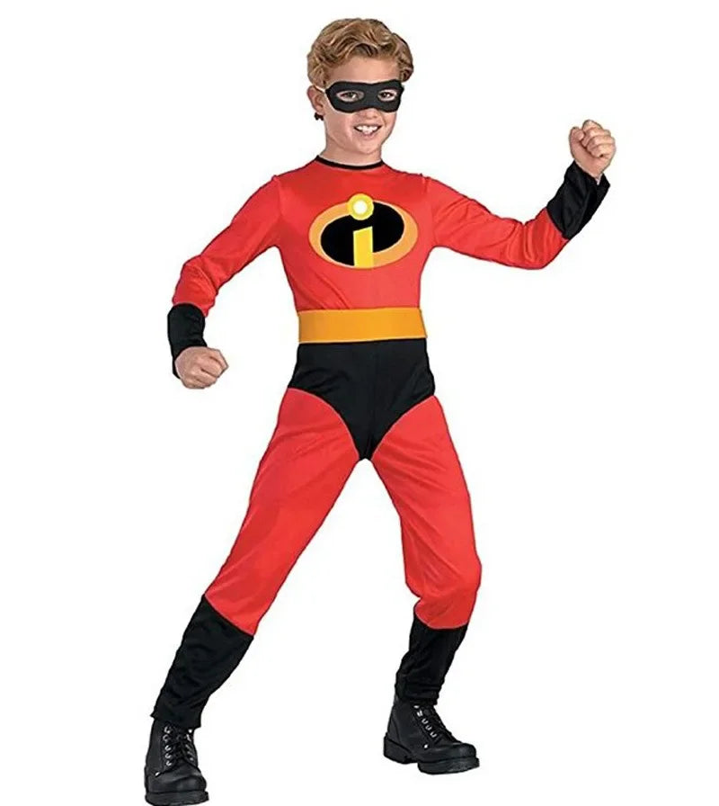 The Incredibles rood superheldencosplaypak en masker, complete set voor kinderen en volwassenen, Halloween 2026