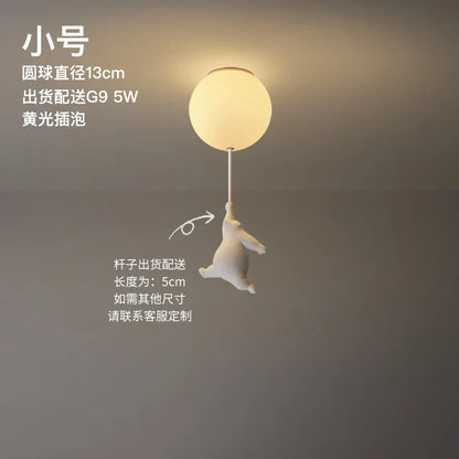 LED loftlampe varm tegneserie bjørn design børneværelse loftlampe efterår 2025 hyggelig natlampe dekoration