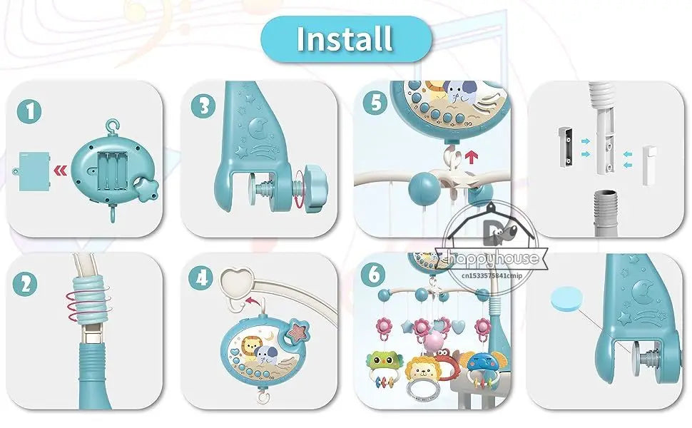 Muzikale Baby Mobiel Projectie Afstandsbediening Pasgeboren Sensorische Speelgoed