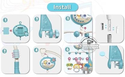 Muzikale Baby Mobiel Projectie Afstandsbediening Pasgeboren Sensorische Speelgoed