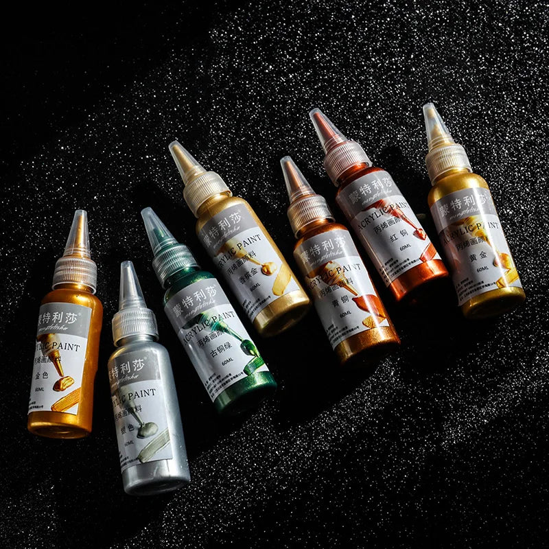 Acrylverf set metallic afwerking waterdicht kleurvast voor DIY knutselwerk lente 2026 trend