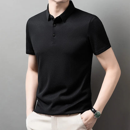 Breathable men's polo shirt – short sleeve, casual summer style, slim fit versatile top