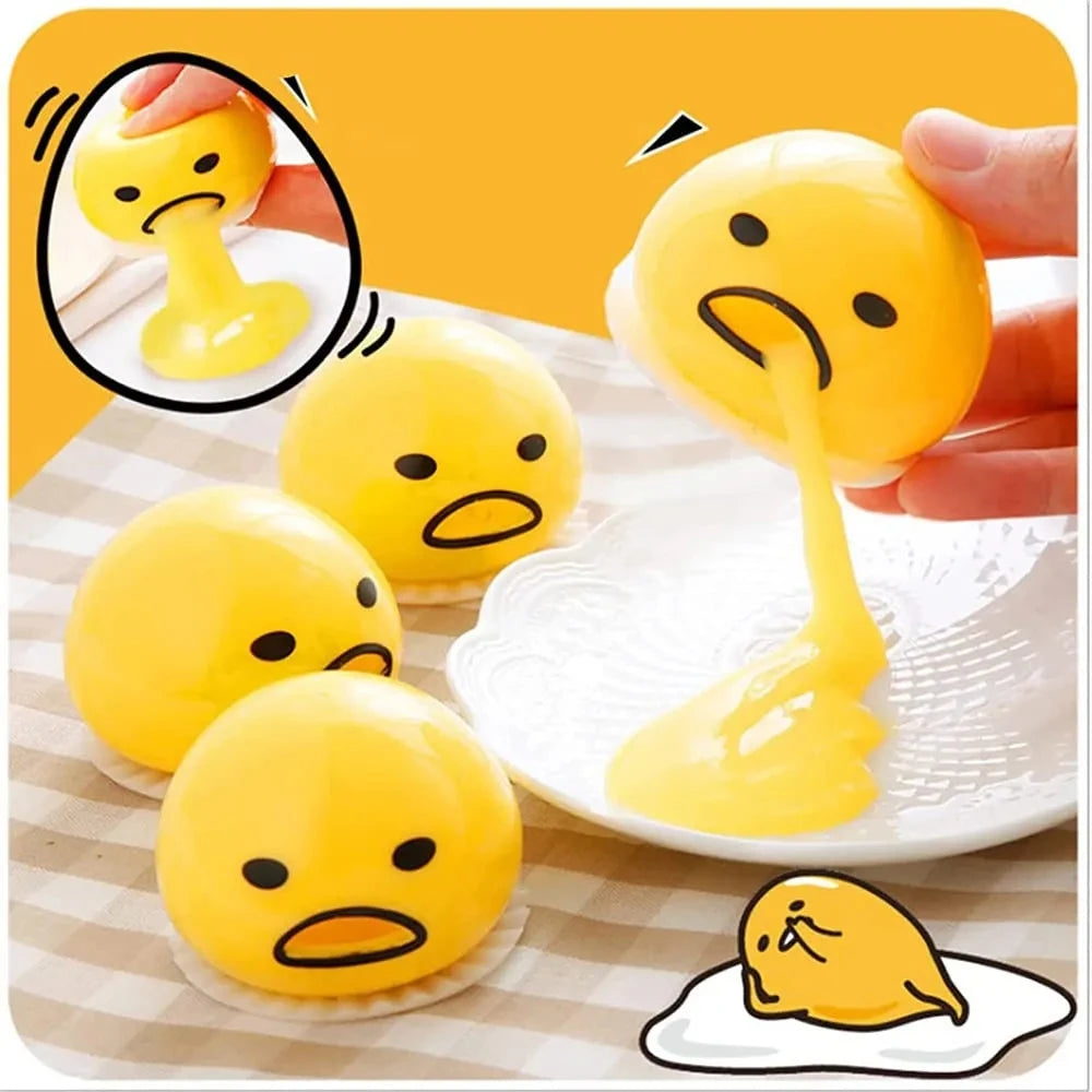 Stress Relief Egg Yolk Squeeze Toy Vomit Gag Funny Gift