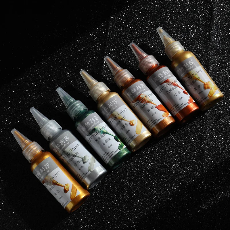 Acrylverf set metallic afwerking waterdicht kleurvast voor DIY knutselwerk lente 2026 trend