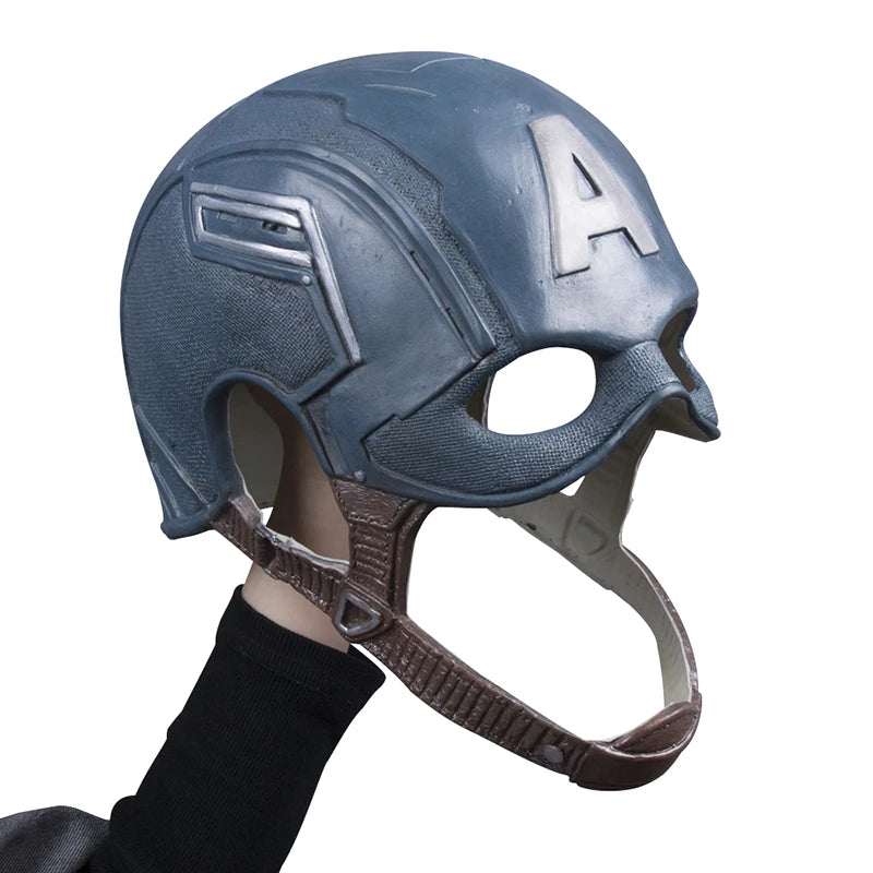 Captain America-cosplayhelm van plastic en latex, masker dat het hele hoofd bedekt, filmrekwisiet voor volwassenen, Halloween 2026