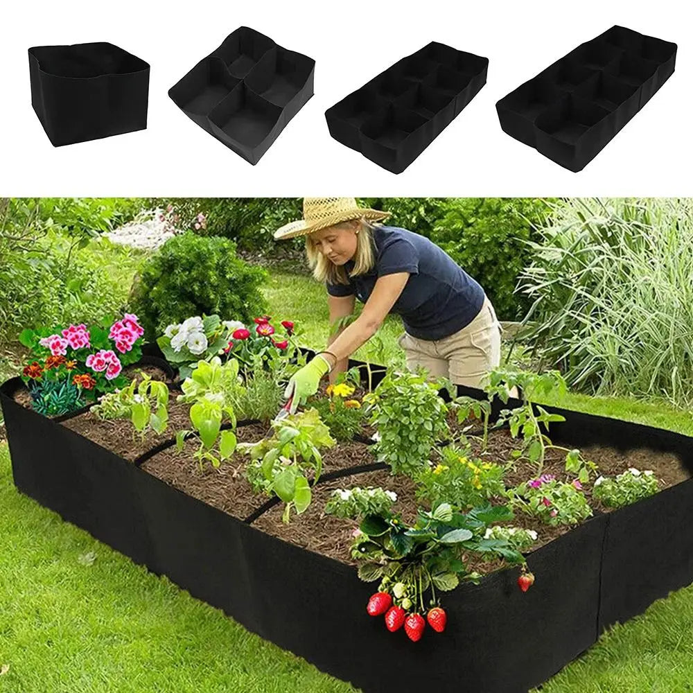 Garden Planting Bag - Rectangular Felt Grow Bags for Vegetables, Tomatoes, and Herbs