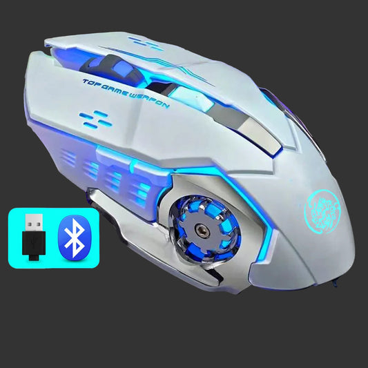 Souris de jeu sans fil rechargeable silencieuse avec rétroéclairage RGB