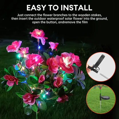 Luci Solari a Forma di Fiore Decorazione da Giardino LED Fiori di Azalea Illuminazione per Vialetti Esterni Idea Regalo Decorazione Festiva 2026