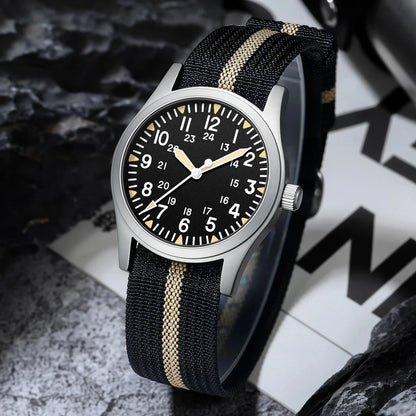 Militær Quartz Feltur 37mm Safir Efterår 2025