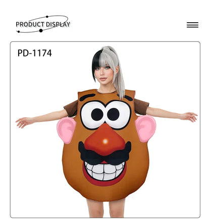 Bijpassende cosplaykostuumset voor koppels als Mr. en Mrs. Potato Head, Halloween-, carnaval- en feestoutfit 2026