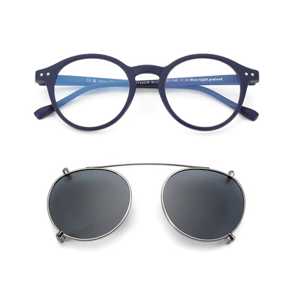 Clip-On Zonnebril Retro Ronde Monturen Anti Blauw Licht Polariserende Clip-Ons Zomer 2026