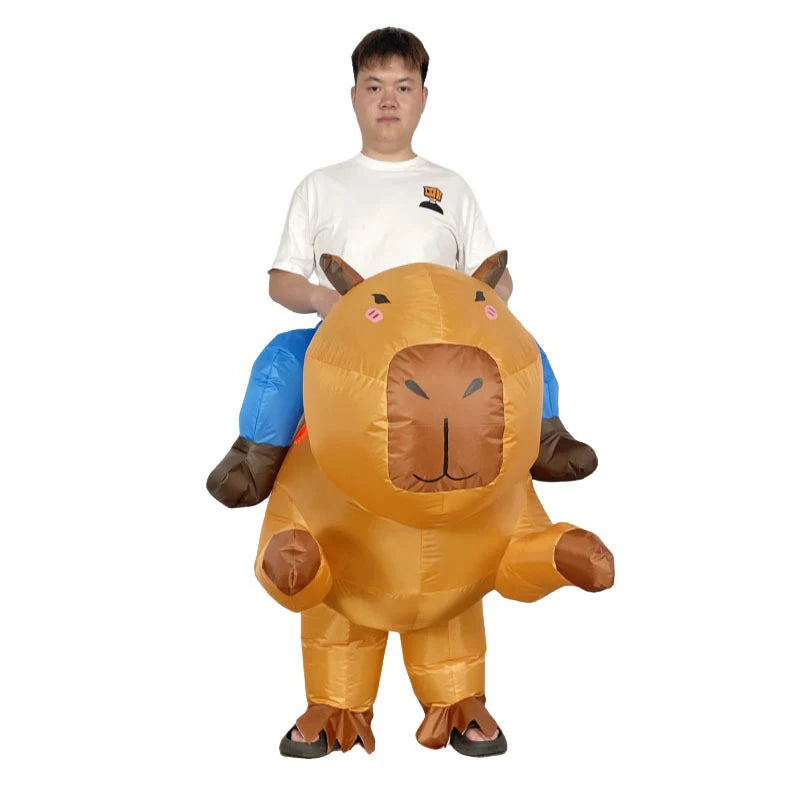 Opblaasbaar dierenmascotte-kostuum als capibara voor volwassenen, voor optredens in pretparken, op festivals en feesten 2026