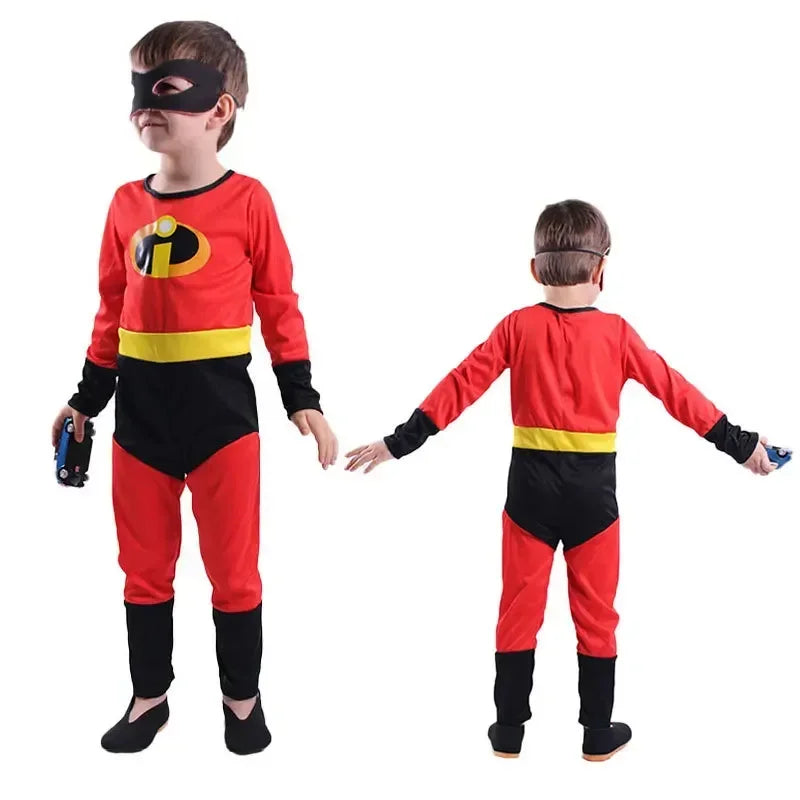 The Incredibles rood superheldencosplaypak en masker, complete set voor kinderen en volwassenen, Halloween 2026