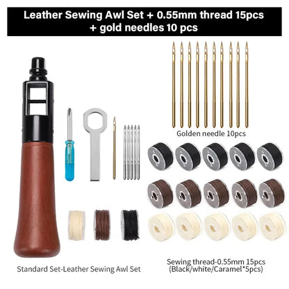 Kit de couture en cuir – ensemble d'outils premium pour couture à la main pour artisanat cuir et réparation de toile, cadeau automne 2026
