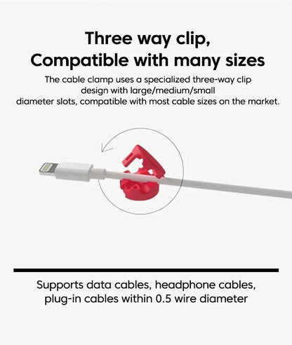 Organizzatore per cavi USB Clip in silicone per cavi Supporto da scrivania