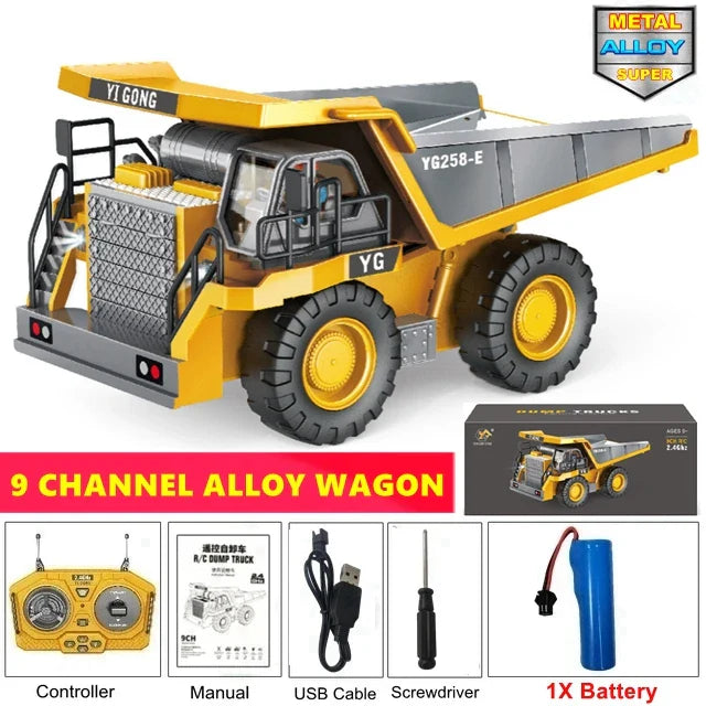 Remote Control Excavator Toy 4x4 Durable Alloy Construction Vehicle TikTok Viral Fall 2025 Kids Gift