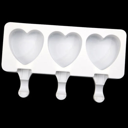 Heart-Shaped Silicone Ice Cream Mold, 3 Cavity Design for Chocolate, Pudding, and More, Food-Grade, Easy Release