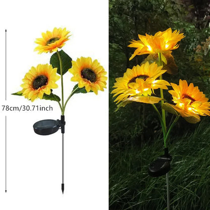 Luci solari a girasole 3 teste paletto da giardino luci LED paesaggio impermeabili decorazione patio cortile estate 2026