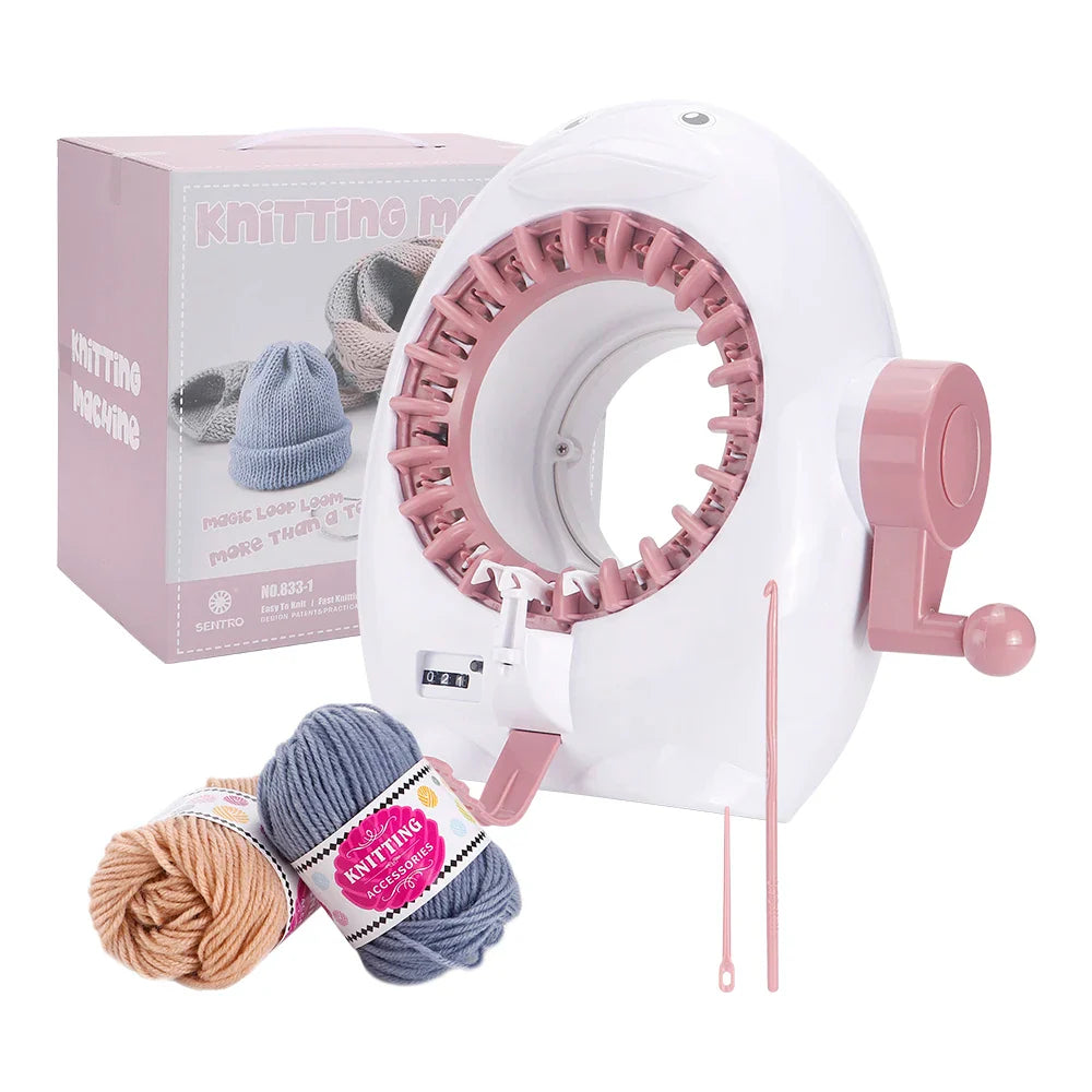 Knitting Machine 22-Needle Penguin Loom Kit Manual Circular Knitter Fall 2025 DIY Scarves Hats Socks