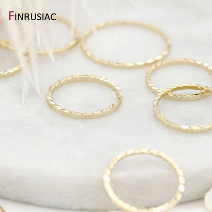 Paquete de 10 conectores para anillos de joyería de latón chapado en oro de 14K