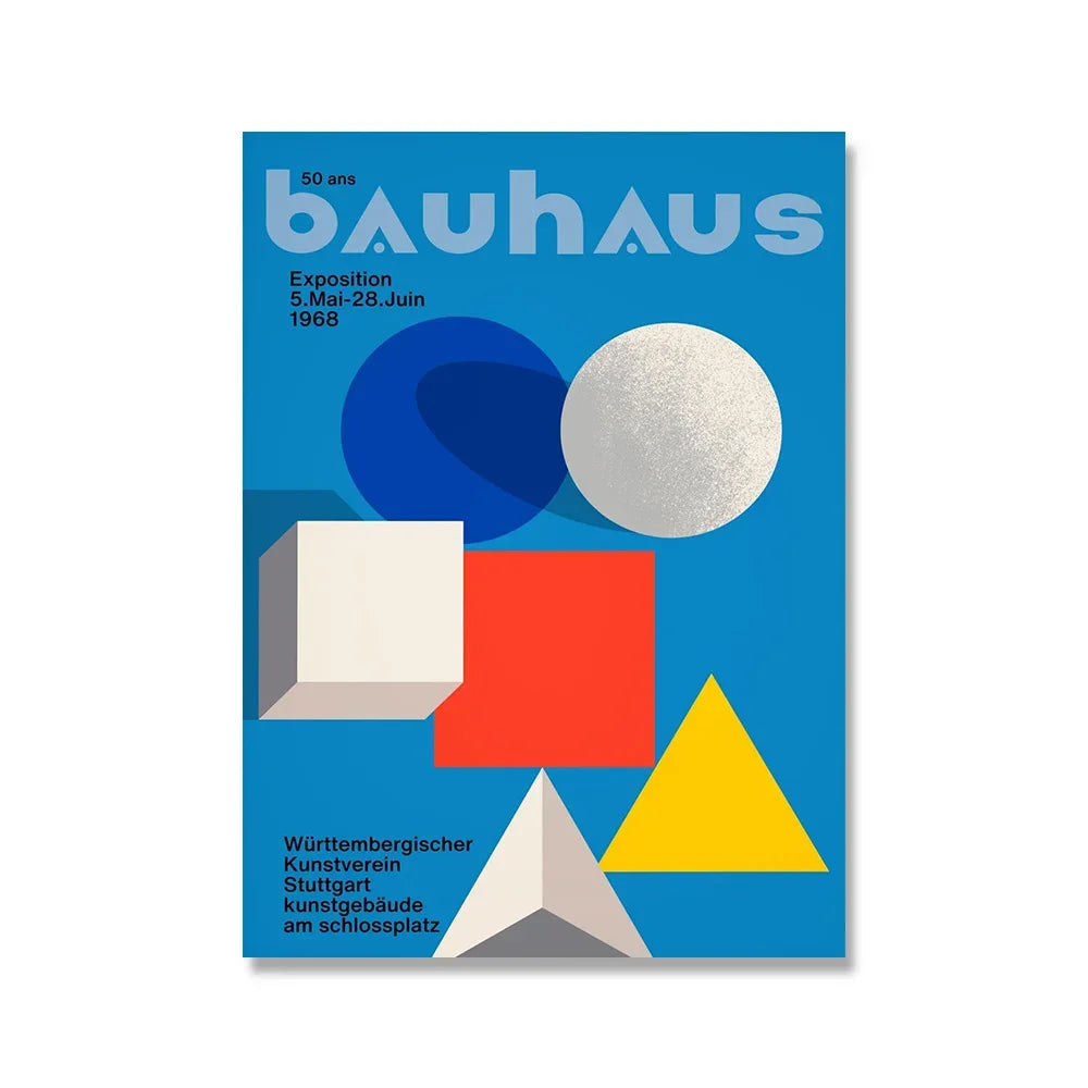 Impression sur toile murale Bauhaus avec citation rose moderne nordique