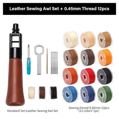 Kit de couture en cuir – ensemble d'outils premium pour couture à la main pour artisanat cuir et réparation de toile, cadeau automne 2026