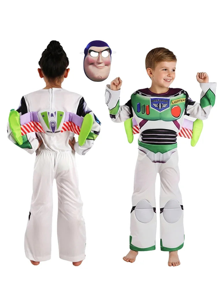Buzz Lightyear Woody-jumpsuit voor jongens, 3-delig, met masker en vleugels, Halloween-cosplaykostuumset 2026