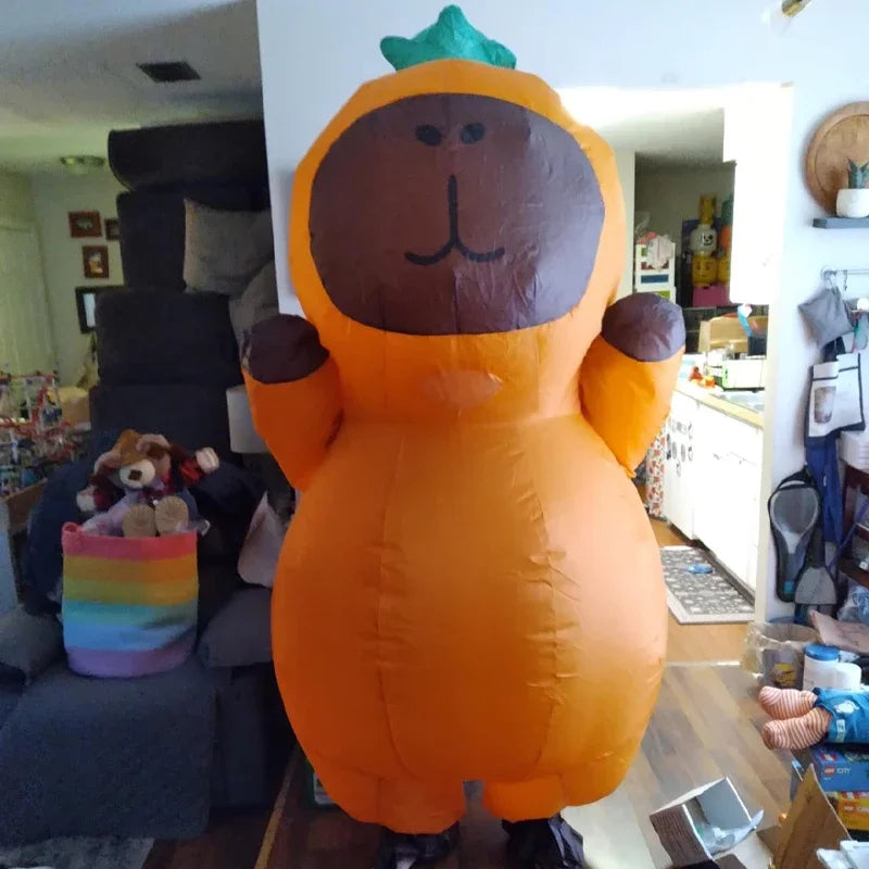 Opblaasbaar capibara-cosplaykostuum voor volwassenen, stripfiguurdierenpak voor Halloween, carnaval en optredens 2026