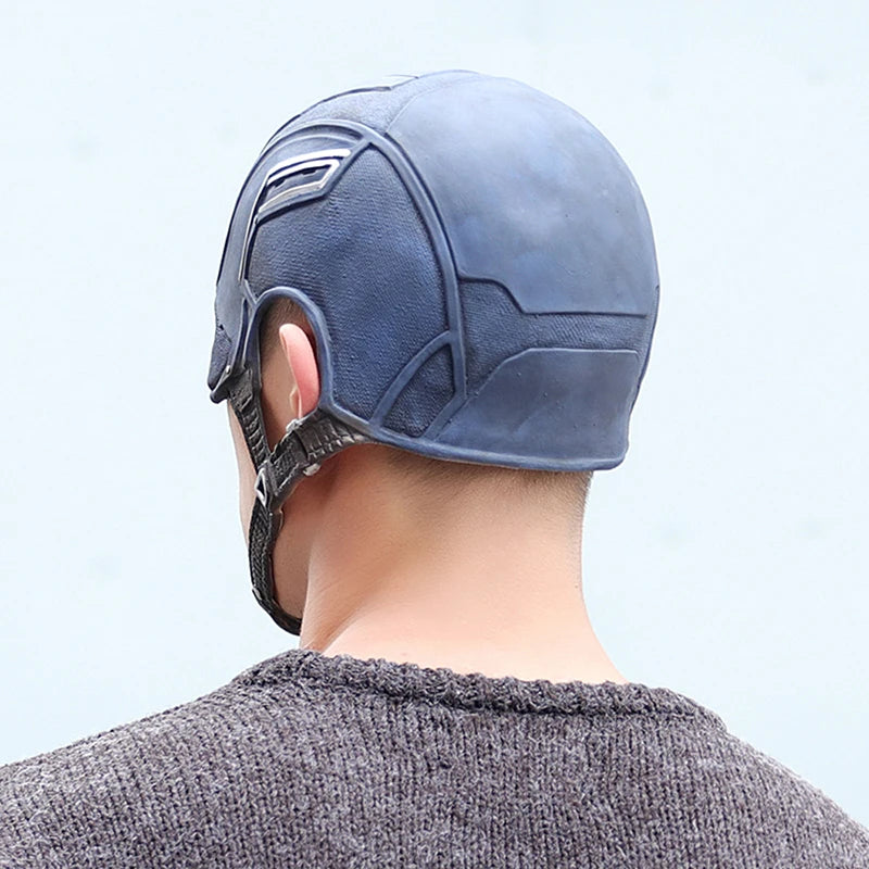 Captain America-cosplayhelm van plastic en latex, masker dat het hele hoofd bedekt, filmrekwisiet voor volwassenen, Halloween 2026