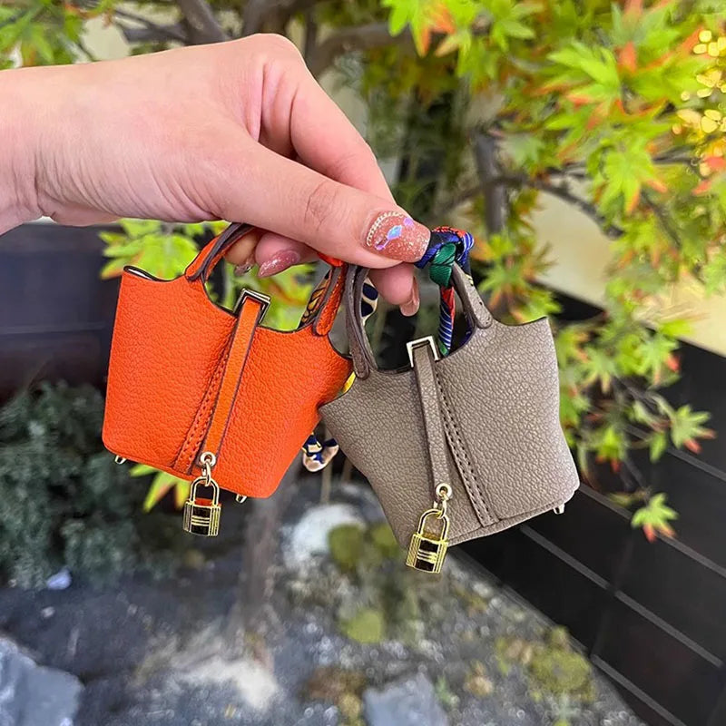 1+1 Gratis Mini Bolso de Mano Inspirado en Birkin - Charm de Bolso de Cesta