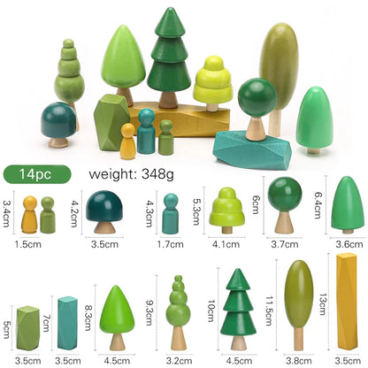 Wooden Toys Montessori Mushroom Blocks Set Kids Educational Grasping Matching Toy Back To School 2025 Eco Friendly