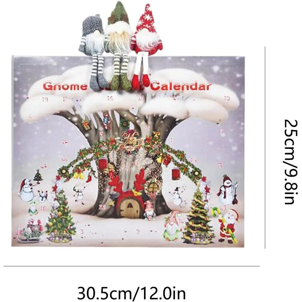 Plush Christmas Gnome Advent Calendar - Scandinavian Decor for Holiday Countdown, 3 Collectible Tomte Gnomes