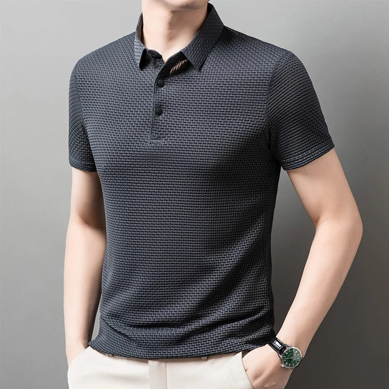 Breathable men's polo shirt – short sleeve, casual summer style, slim fit versatile top