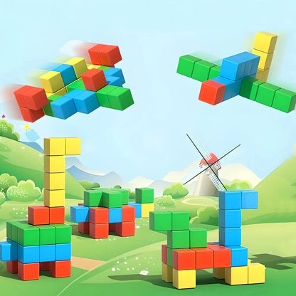 Magnetisches Bausteine-Set für Kleinkinder, STEM-Lernspielzeug mit starken Magneten und lebendigen Farben, 30-teiliges Magnetfliesen-Set