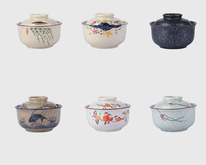 Ramen Skål Stor Keramik Med Lock Retro Höst 2025 Bordsporslin