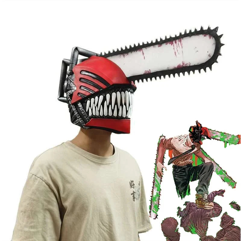Chainsaw Man Denji latex anime-cosplaymaskerhelm voor heren en volwassenen, Halloween-carnavalaccessoire 2026