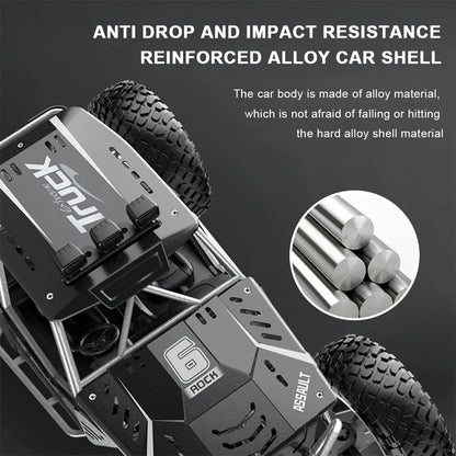 Remote Control Car Off Road Monster Truck Rock Crawler 4WD Dual Motors Metal Shell LED Headlights Kids Gift Fall 2025