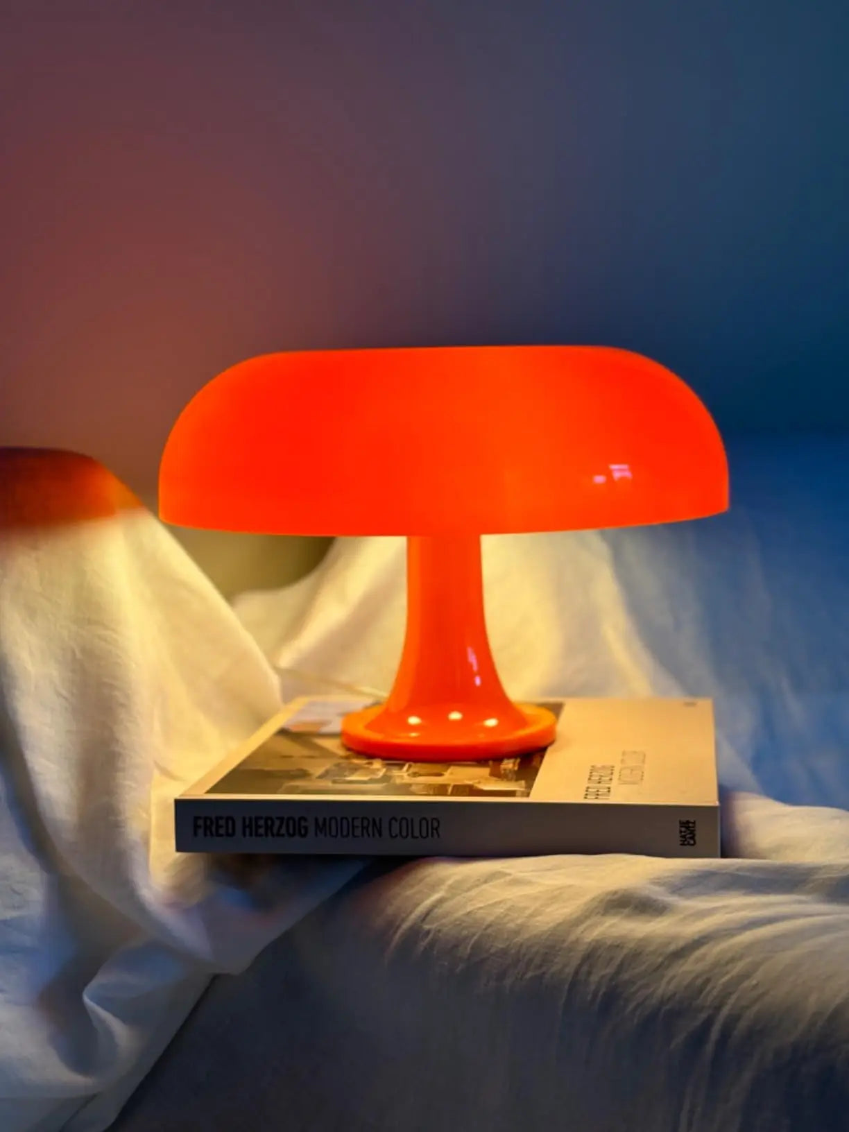 Japandi LED Mushroom Table Lamp Ivory Minimalist Bedside Lighting