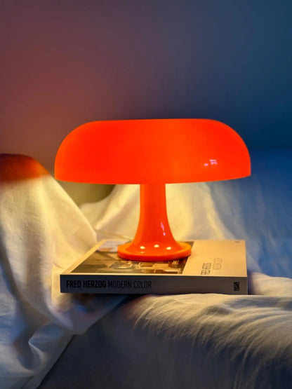 Japandi LED Mushroom Table Lamp Ivory Minimalist Bedside Lighting