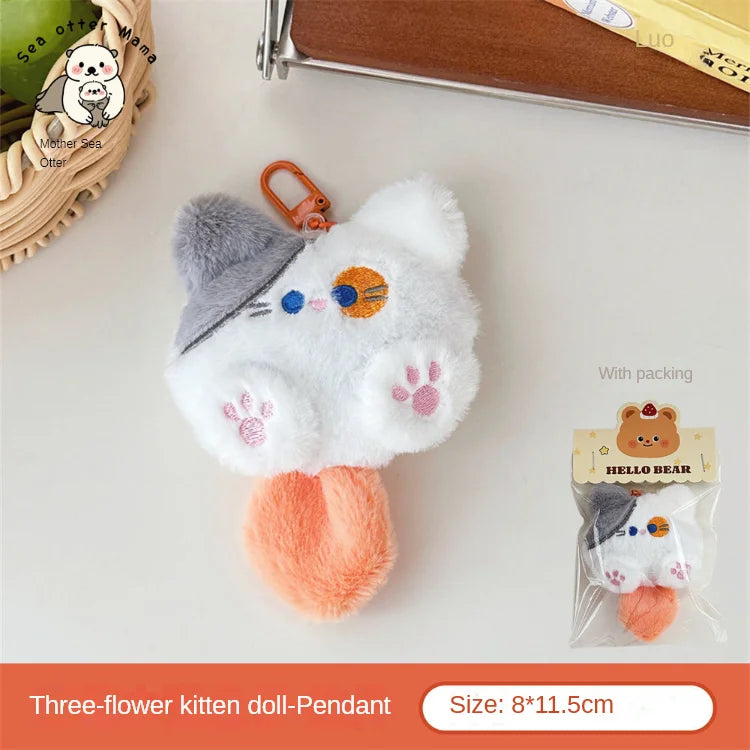 Llavero de gato de peluche encanto de bolso de piel de conejo lindo regalo decoración